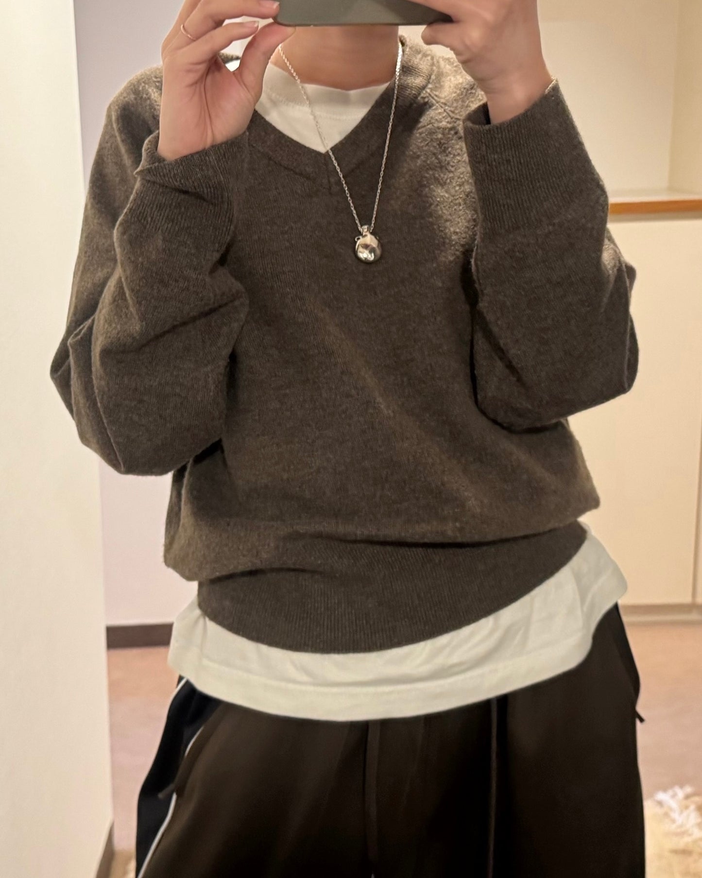 James Vneck Knit - Brown